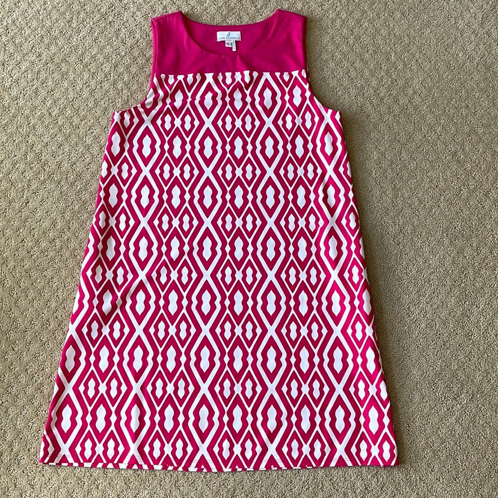Jude Connally Molly Pink and White Sleeveless shift with pockets